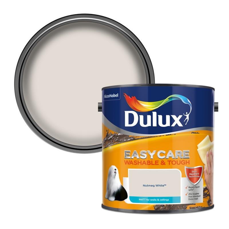 2.5L DULUX EASYCARE MATT NUTMEG WHITE AAA Decorating