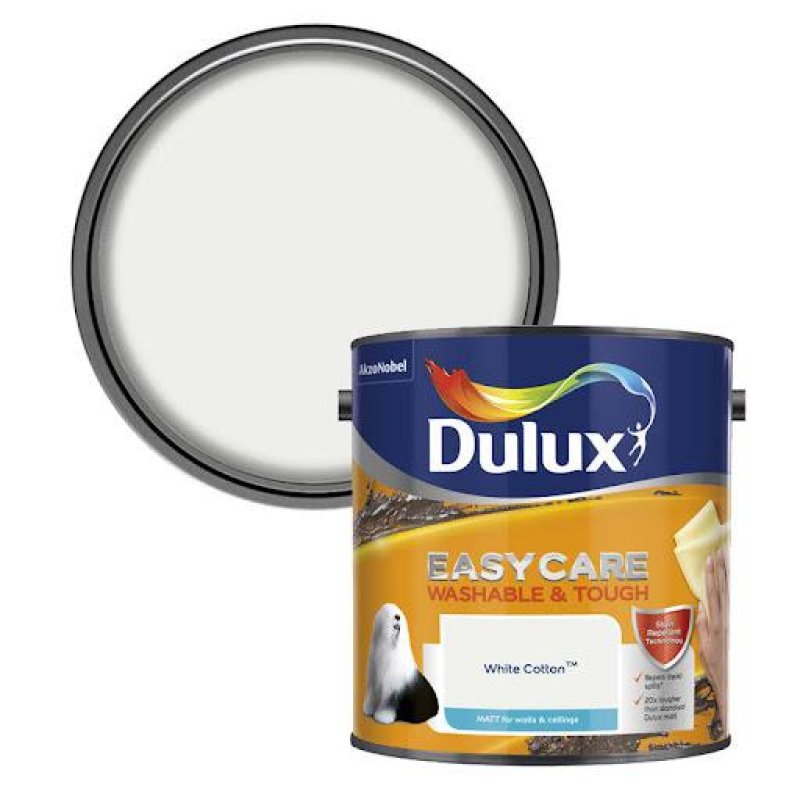 2.5L DULUX EASYCARE MATT WHITE COTTON AAA Decorating